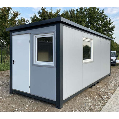BÜROCONTAINER 6,00 X 2,40 M MIT TOILETTE, DUSCHE UND KÜCHE